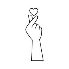 heart over hand vector design