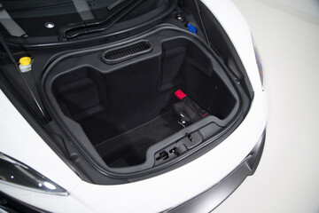 Open front boot space of sports car