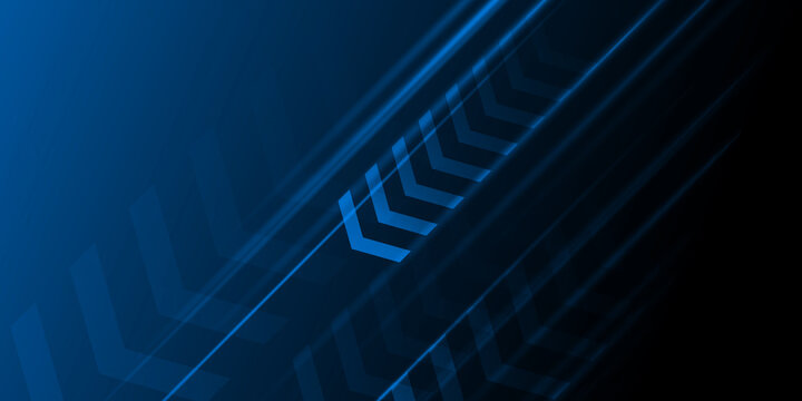 Paper layer arrow speed racing blue abstract background. Sharp and lines use for banner, cover, poster, wallpaper, design with space for text.
