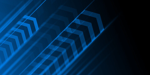 Abstract arrow speed blue black background. Design for presentation background