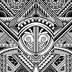 Polynesian style tribal tattoo pattern