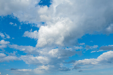 Blue sky with clouds closeup. Nature wallpaper. cloudscape background cloudscape