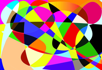 Obraz premium Modern art work with color variations. Irregular shapes with nonstop lines.