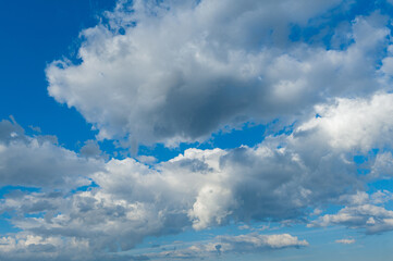 Blue sky with clouds closeup. Nature wallpaper. cloudscape background cloudscape