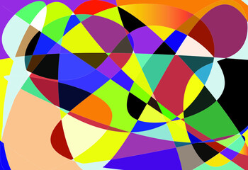 Obraz premium Modern art work with color variations. Irregular shapes with nonstop lines.