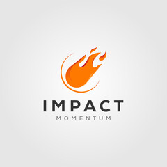 comet impact meteor logo vector icon illustration design © linimasa