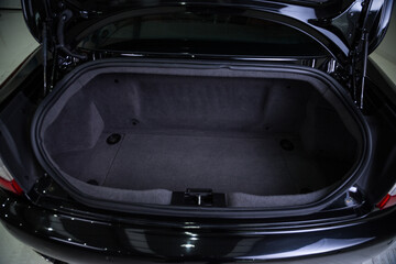 Open rear boot space of sports car