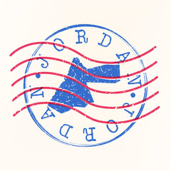 Jordan Stamp Postal. Map Silhouette Seal. Passport Round Design. Vector Icon. Design Retro Travel.