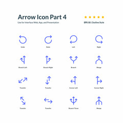 Arrow icon set interface app part 4 graphic design vector illustration for interface mobile web presentation