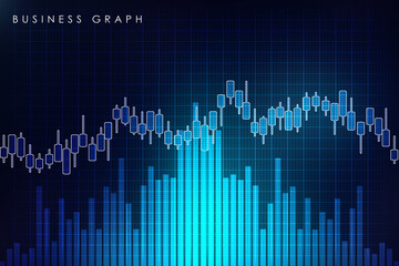 2d rendering Stock market online business concept. business Graph 