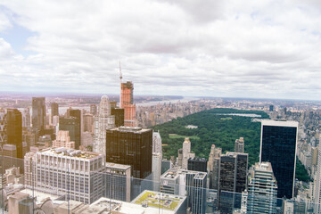 Aerial shot of the central park in NY city