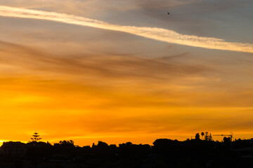 sunset over the clouds