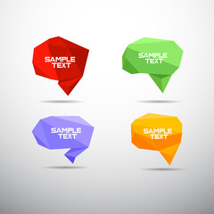 Set of abstract polygonal speech balloons