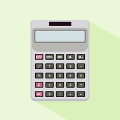 Calculator Flat Design Vector Illustration With Long Shadow. 