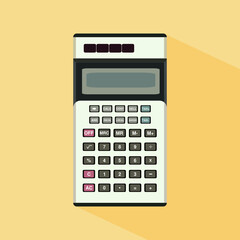 Calculator Flat Design Vector Illustration With Long Shadow. 