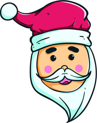 happy santa claus with outline and color on white background