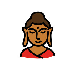 Buddha doodle icon, vector illustration
