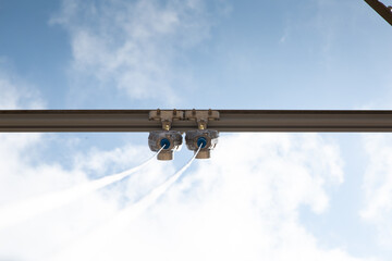 Safety rail with self retracting line