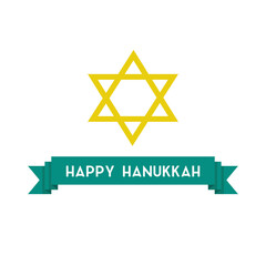 happy hanukkah flat icon, vector illustration