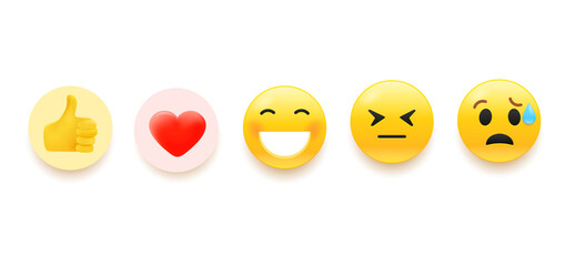 Vector emoji set for social media