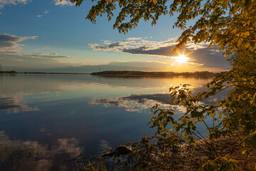 Sunset over the Volga River