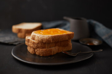 Delicious toasts with sweet jams.
