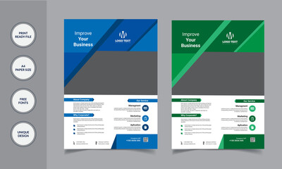 Stylish Abstract Corporate Business Flyer Design Template