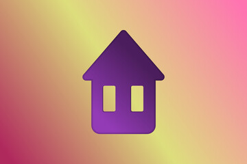 abstract image of a house as an icon, flat vector illustration