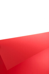Red and white color paper geometric background