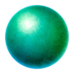 Green planet isolated on a white background. Brushed volumetric planet. The texture in the circle. Art ball green.