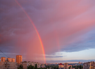 Rainbow over the city, Kiev, Ukraine