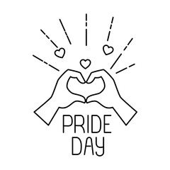 Obraz premium Isolated pride day heart with hands vector design