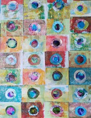 colorful mosaic background circles collage