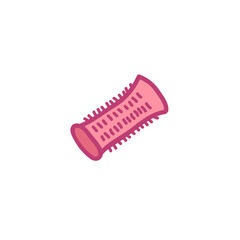 hair curlers doodle icon, vector illustration