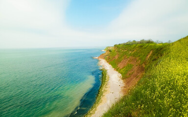 Cliffs on the Black Sea coast, Romania.