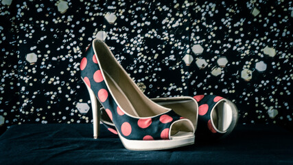Polka dot high heels