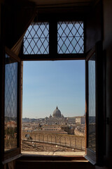 St Peters Basilica view from the window of the Castle  Sant'Angelo 