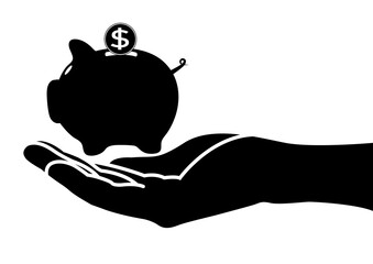 Hand holding and input a coin