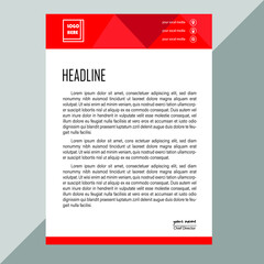 Simple Vector Letter Head Template with standard sizes design.