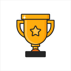 vector illustration winner trophy gold medal flat design