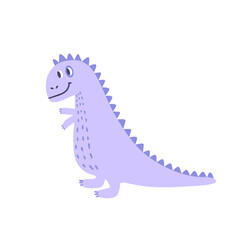 The character is a Doodle-style dinosaur. A character for children. . Vector illustration