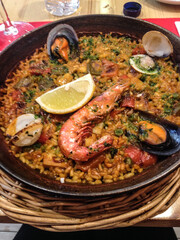 paella with shrimp and seafood