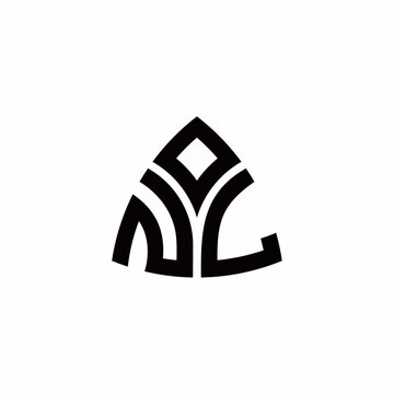 NL monogram logo with modern triangle style design template