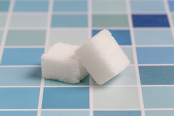 Photograph pure white cube sugar