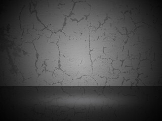 Old concrete wall background with light effect and empty space, Studio room template design.