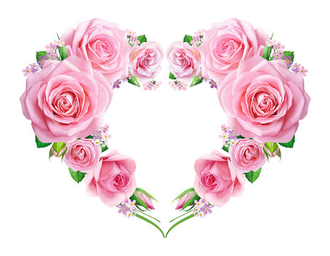 Heart Of Pink Roses