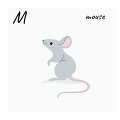Cartoon mouse - cute character for children. Vector illustration in cartoon style.