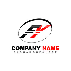 Auto speed letter FY with race element logo template vector
