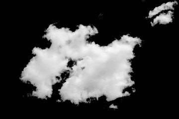 Set of isolated clouds over black. Design elements
