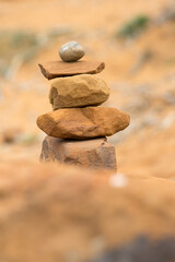 Fototapeta na wymiar heap of stones as signpost